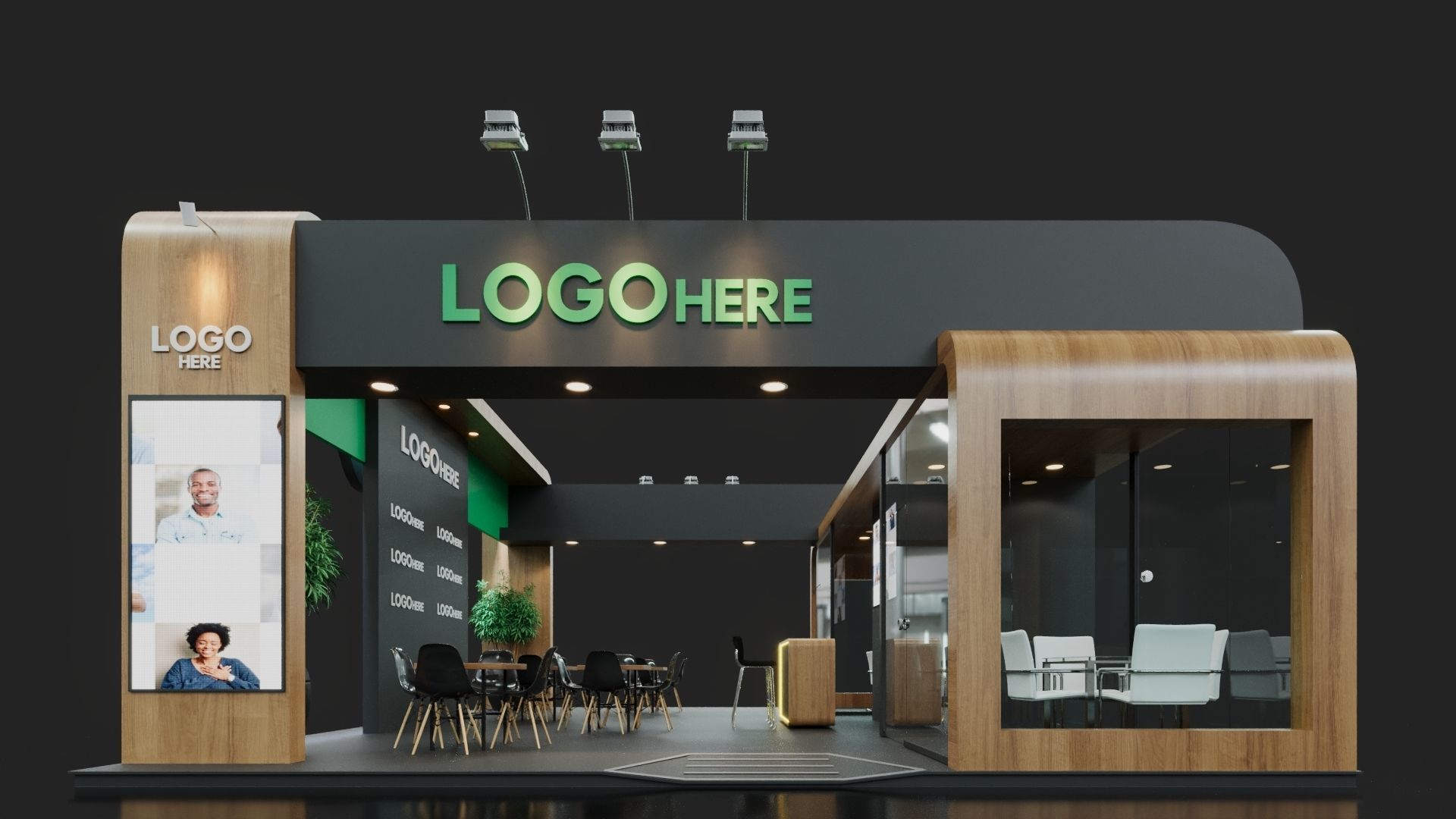 Exhibition Stand - 8m x 9m 3D model 3D model_3