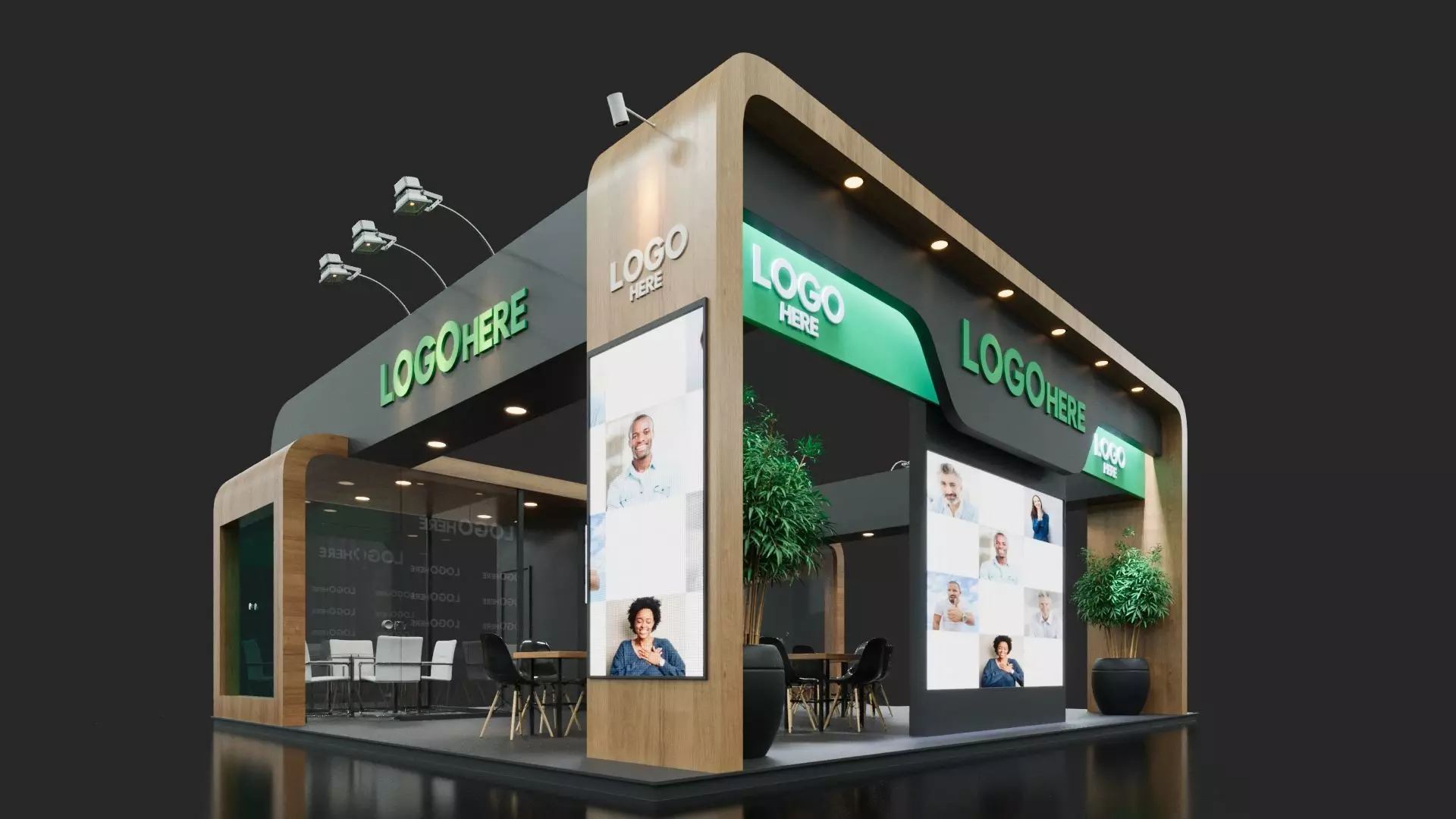 Exhibition Stand - 8m x 9m 3D model 3D model_0