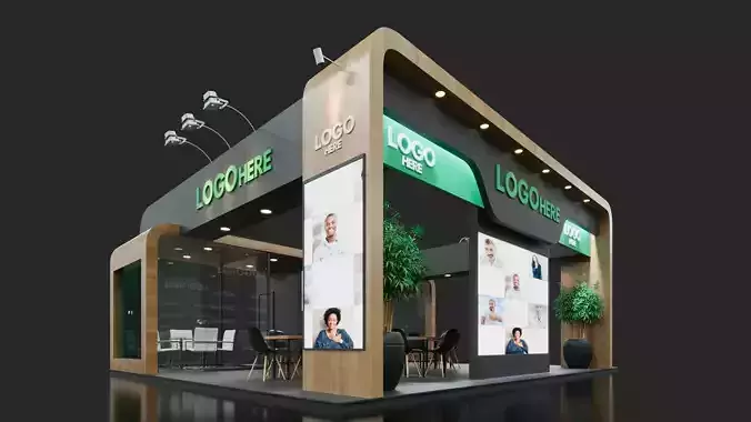 Exhibition Stand - 8m x 9m 3D model  3D model