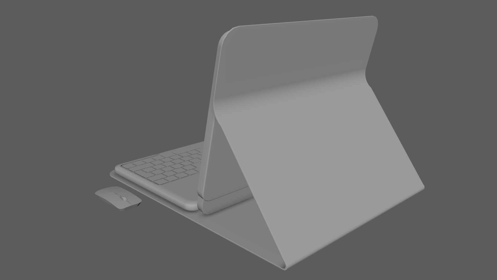 Modern Pc Tablet Set Pen Mouse Gold Like Version 3D model_7