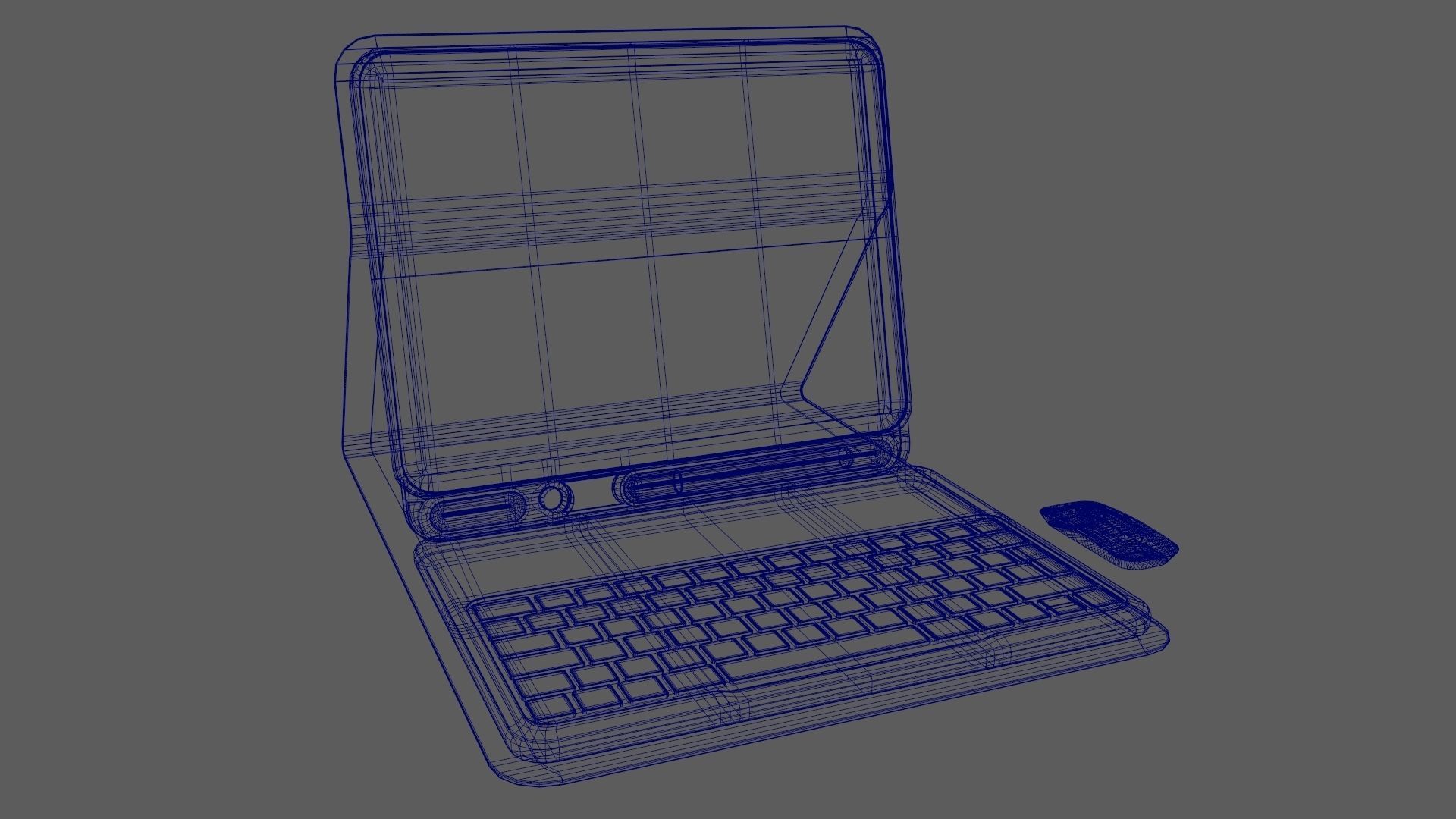 Modern Pc Tablet Set Pen Mouse Gold Like Version 3D model_13