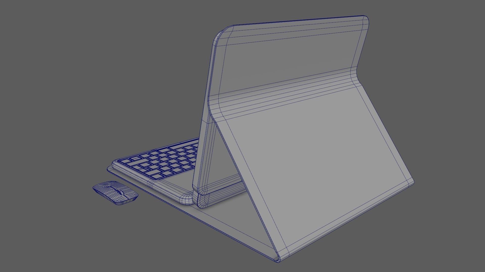 Modern Pc Tablet Set Pen Mouse Gold Like Version 3D model_11