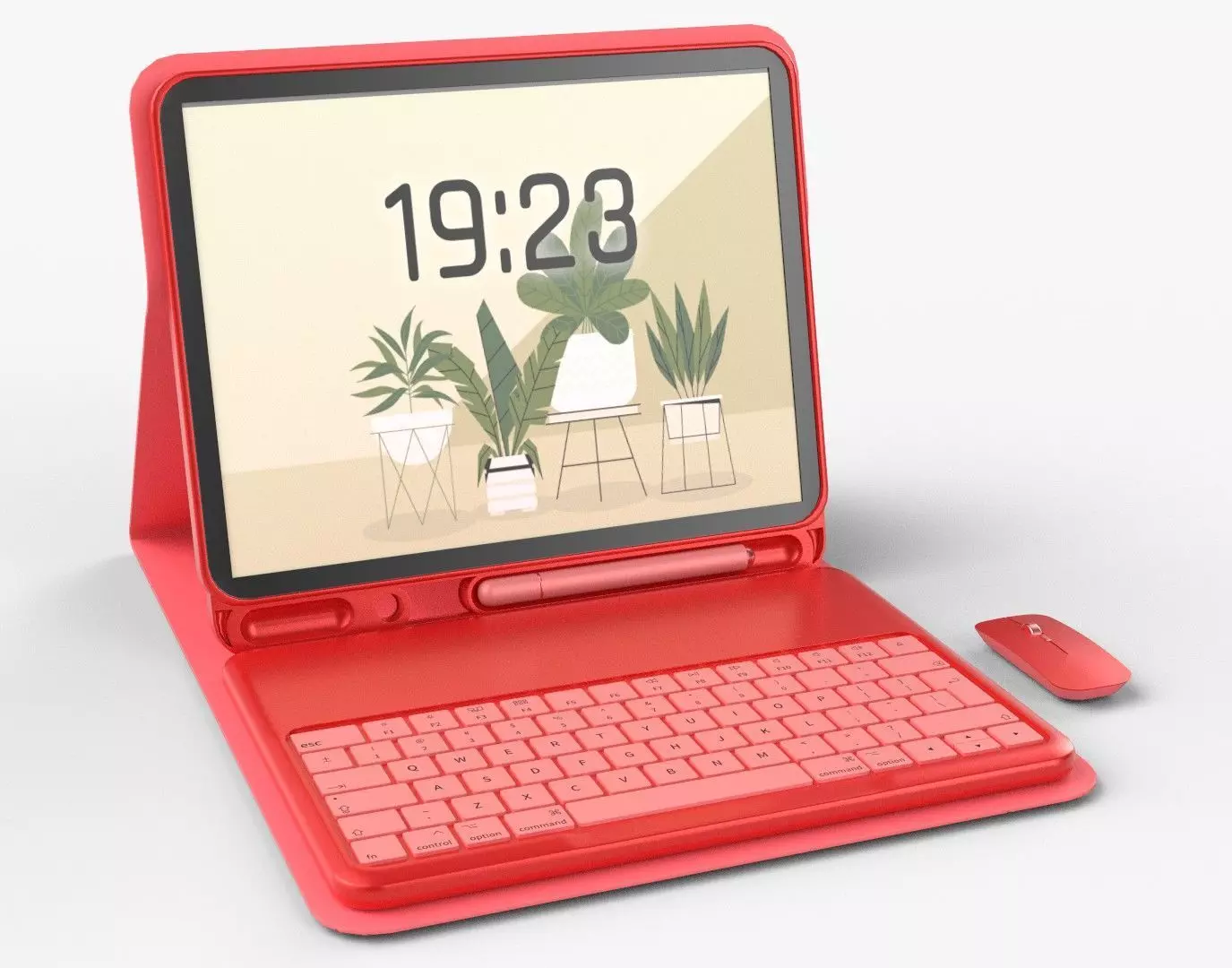 Modern Pc Tablet Set Pen Mouse Bloody Red Version 3D model