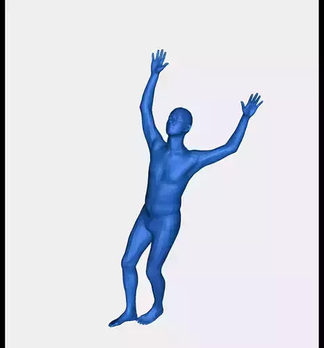 HUMAN POSING WITH HANDS UP Free 3D model