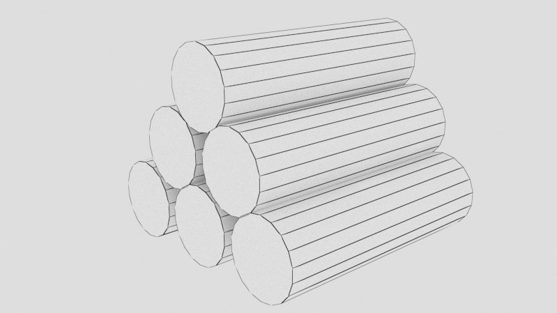 Low poly wooden logs Low-poly 3D model_1