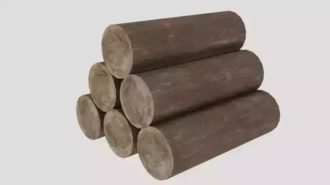 Low poly wooden logs