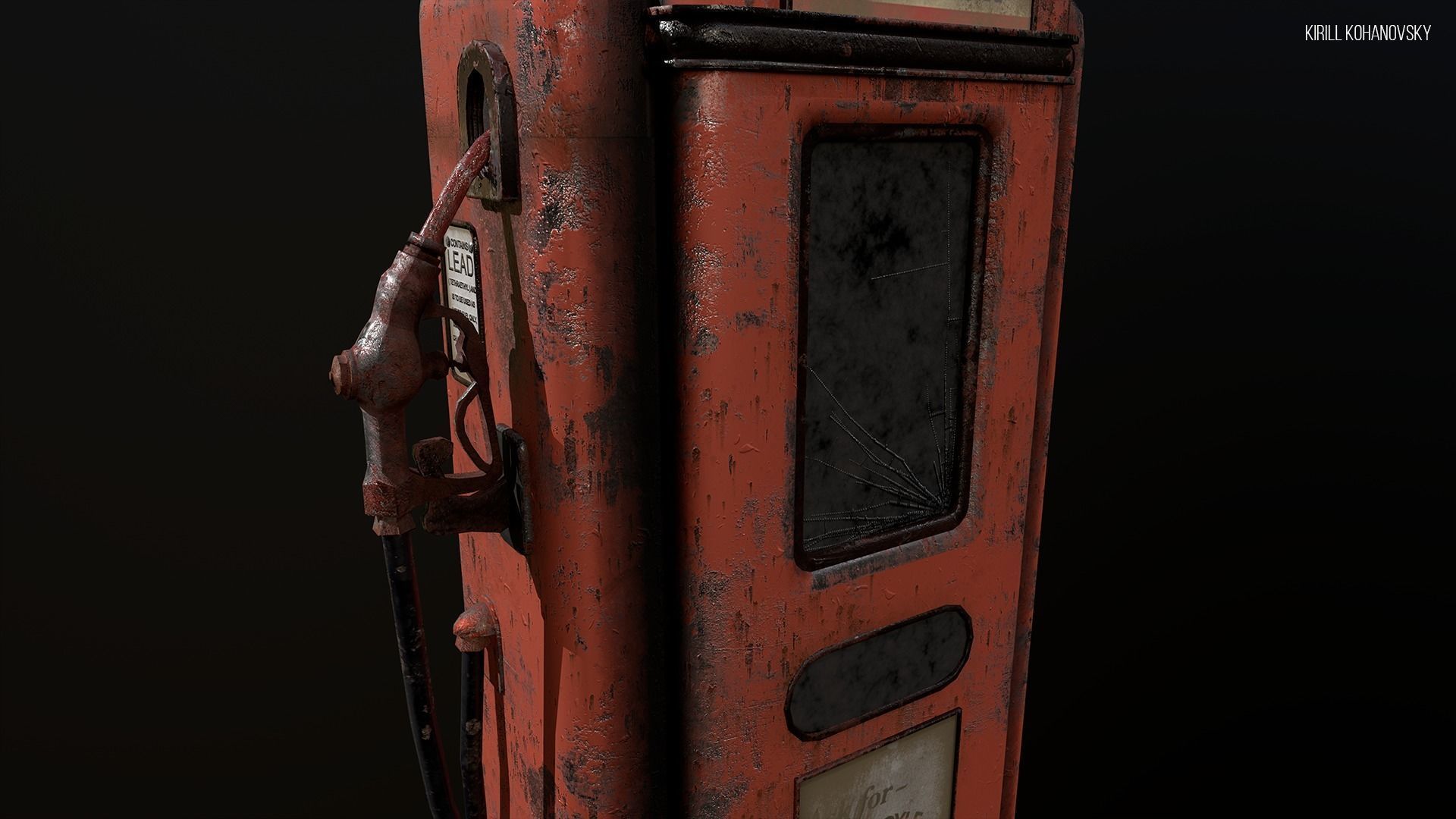 Old Gas Pump Low-poly 3D model_7