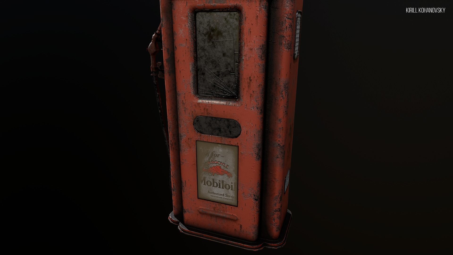 Old Gas Pump Low-poly 3D model_6