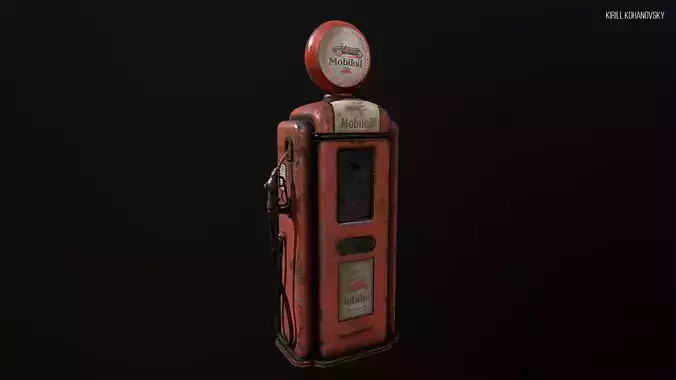 Old Gas Pump Low-poly 3D model