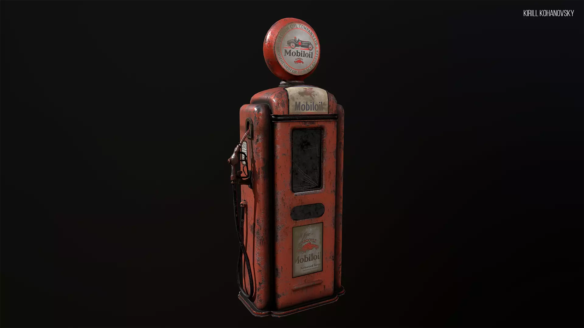 Old Gas Pump Low-poly 3D model_0
