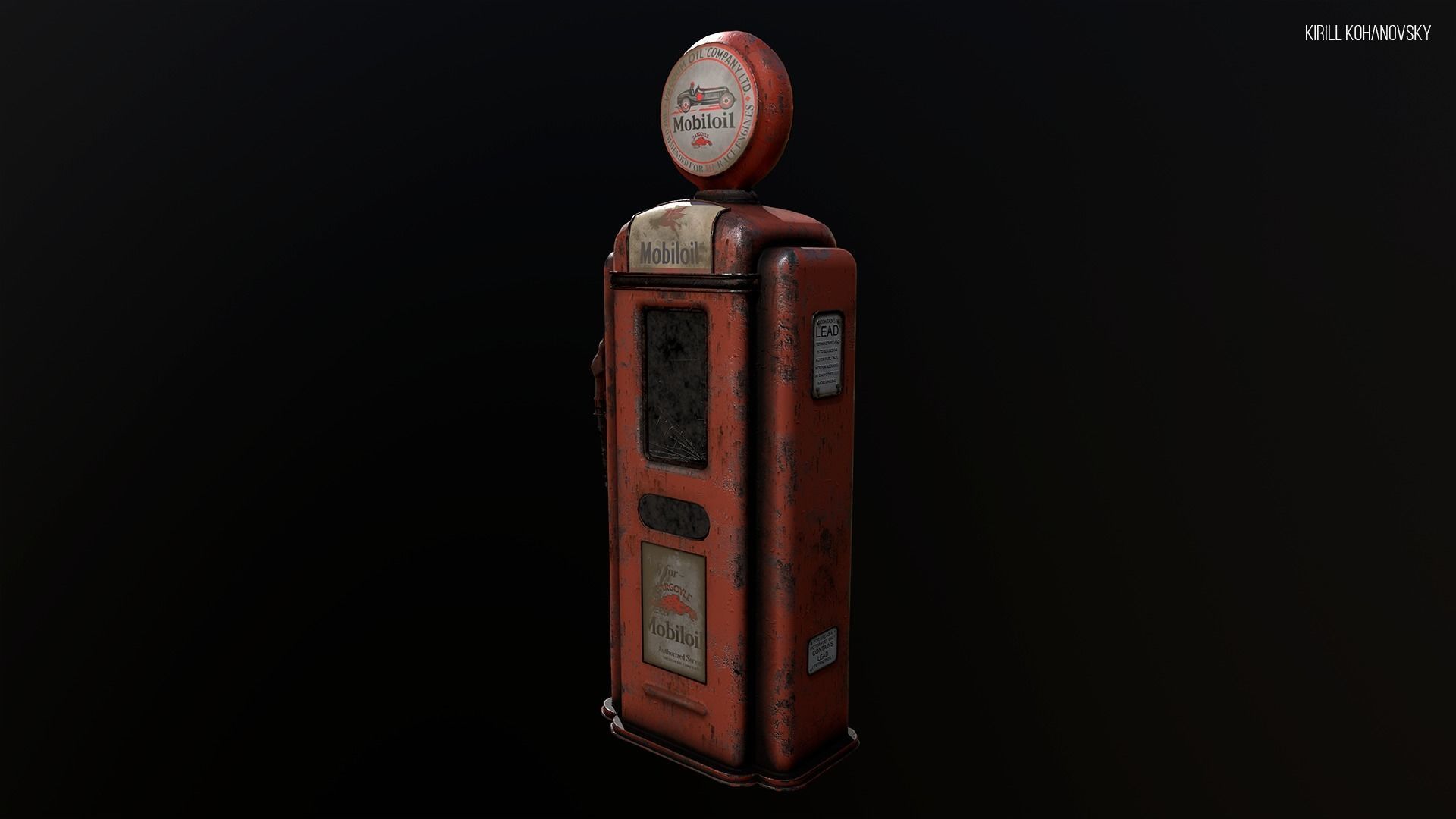 Old Gas Pump Low-poly 3D model_2