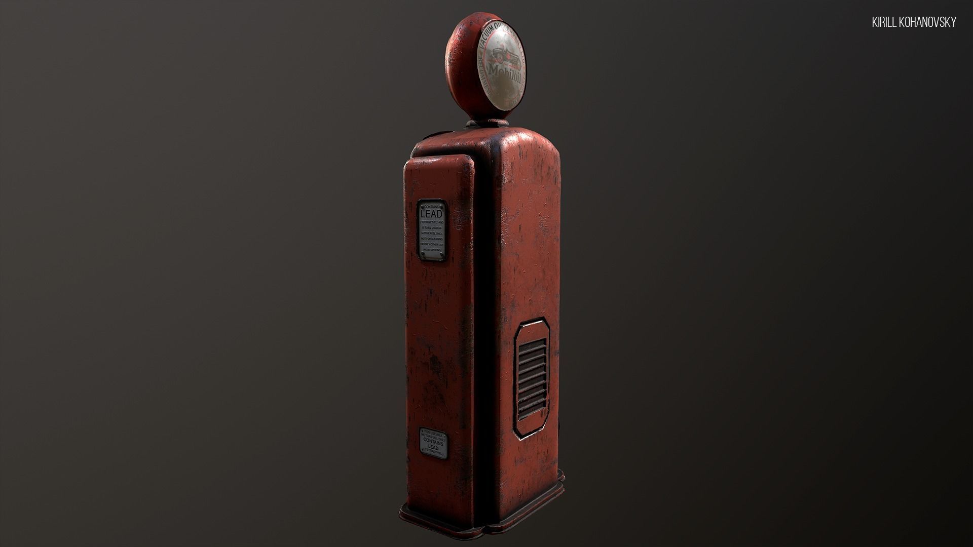 Old Gas Pump Low-poly 3D model_4