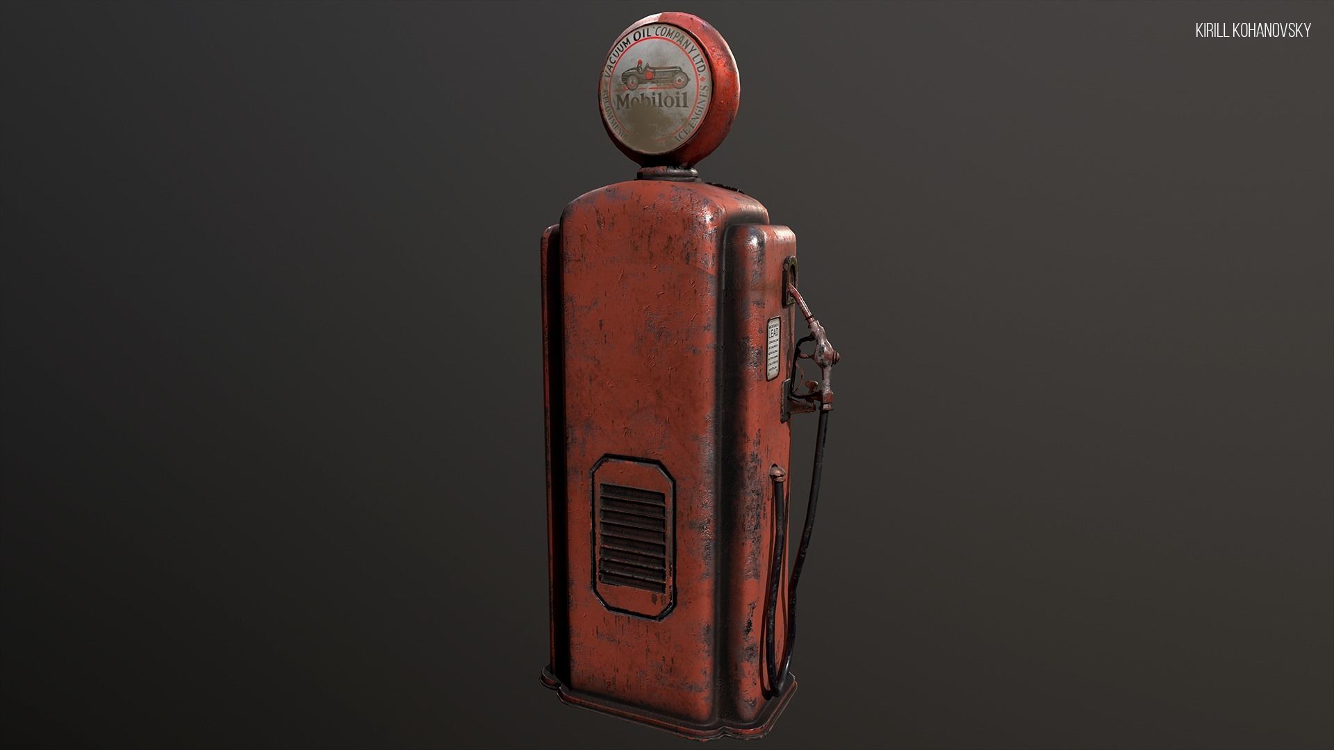 Old Gas Pump Low-poly 3D model_3