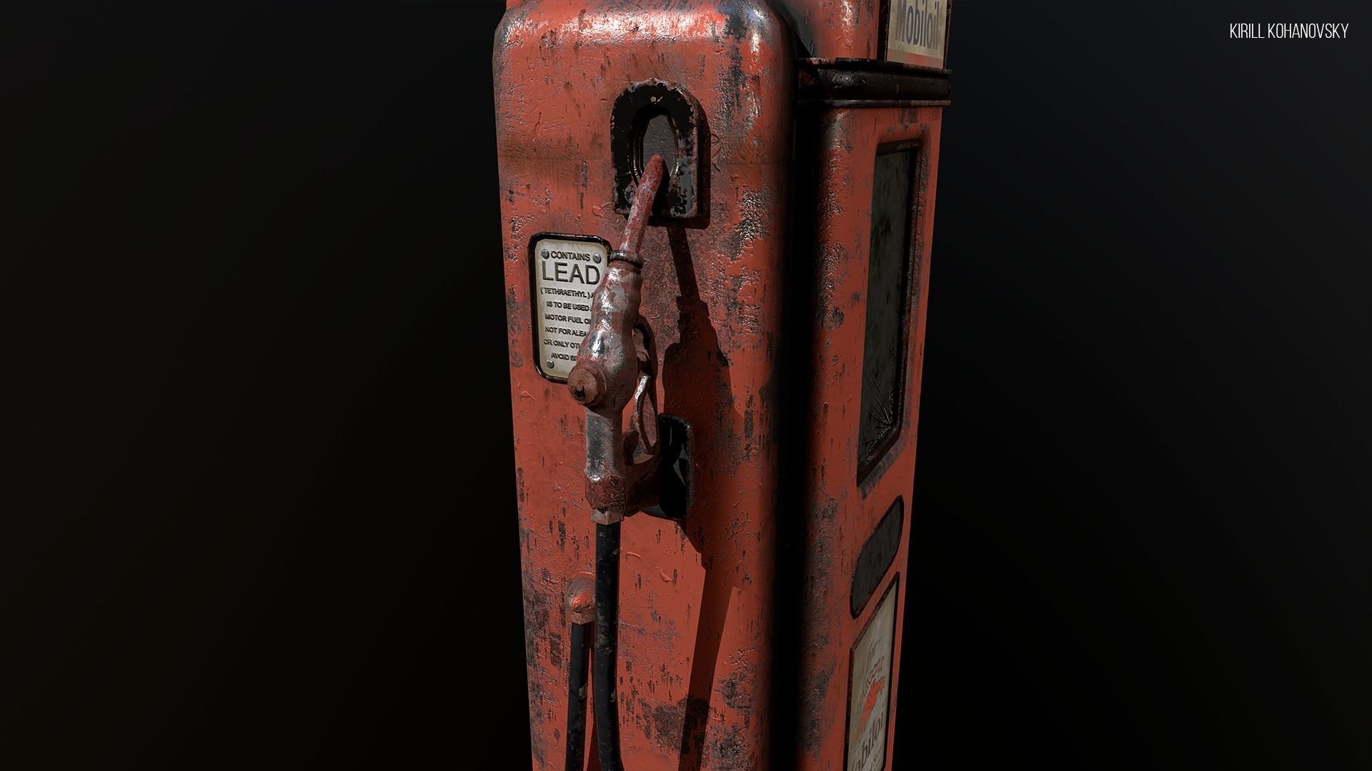 Old Gas Pump Low-poly 3D model_8
