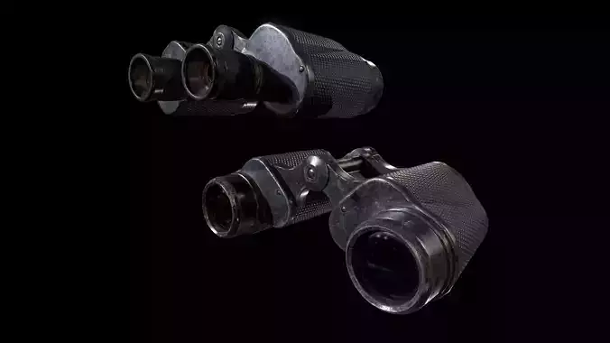 Binocular binoculars Low-poly 3D model
