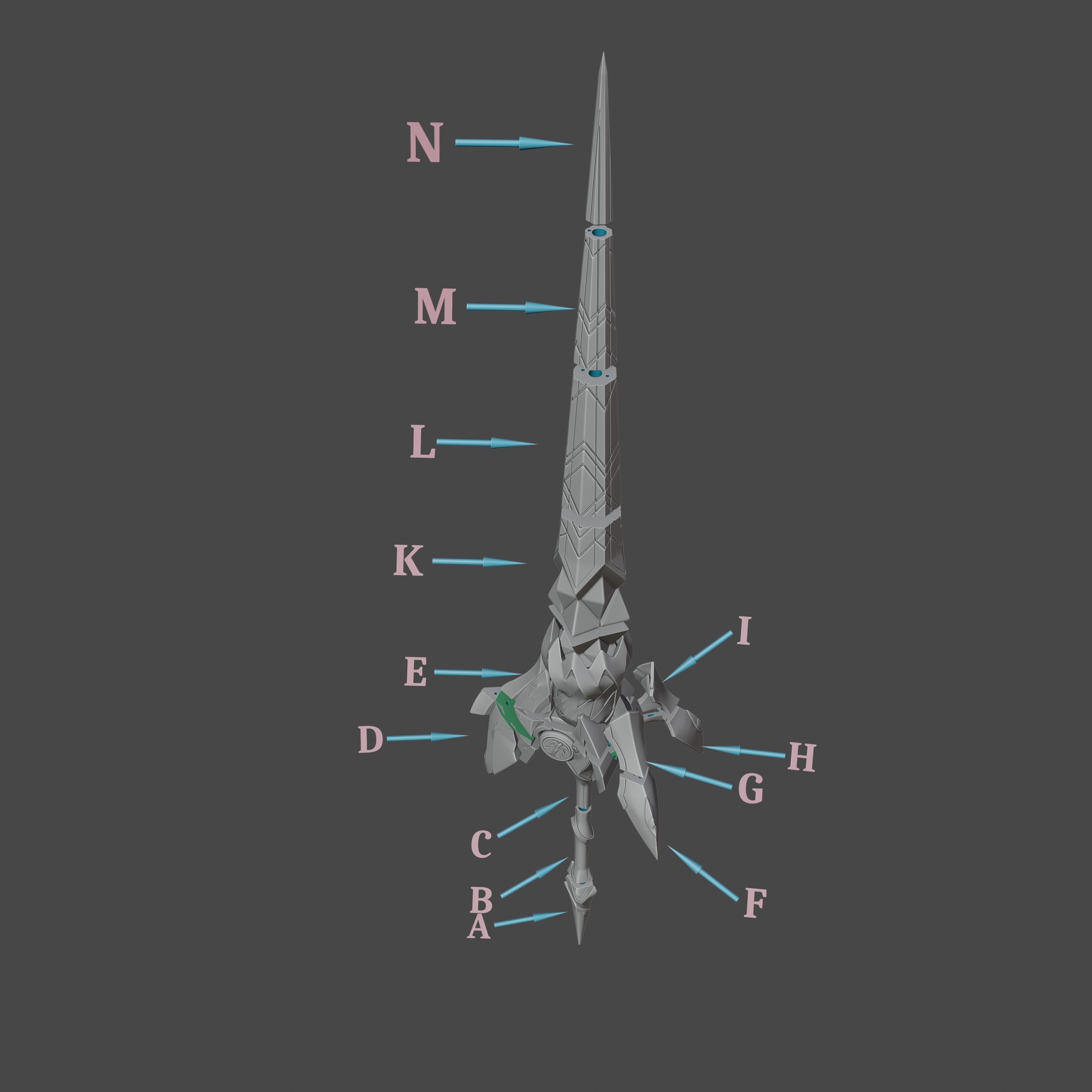 Trailblazer Spear - Honkai Star Rail - Trailblazer Cosplay 3D print model_7