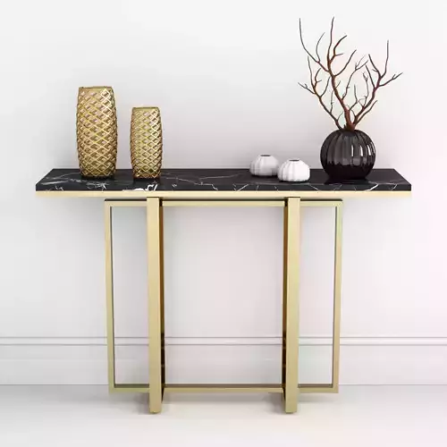 Luxury Console Metal Frame Marble Top  3D model