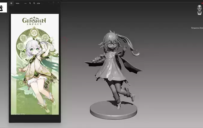 Genshin Impact Nahida 3D print OBJ and STL