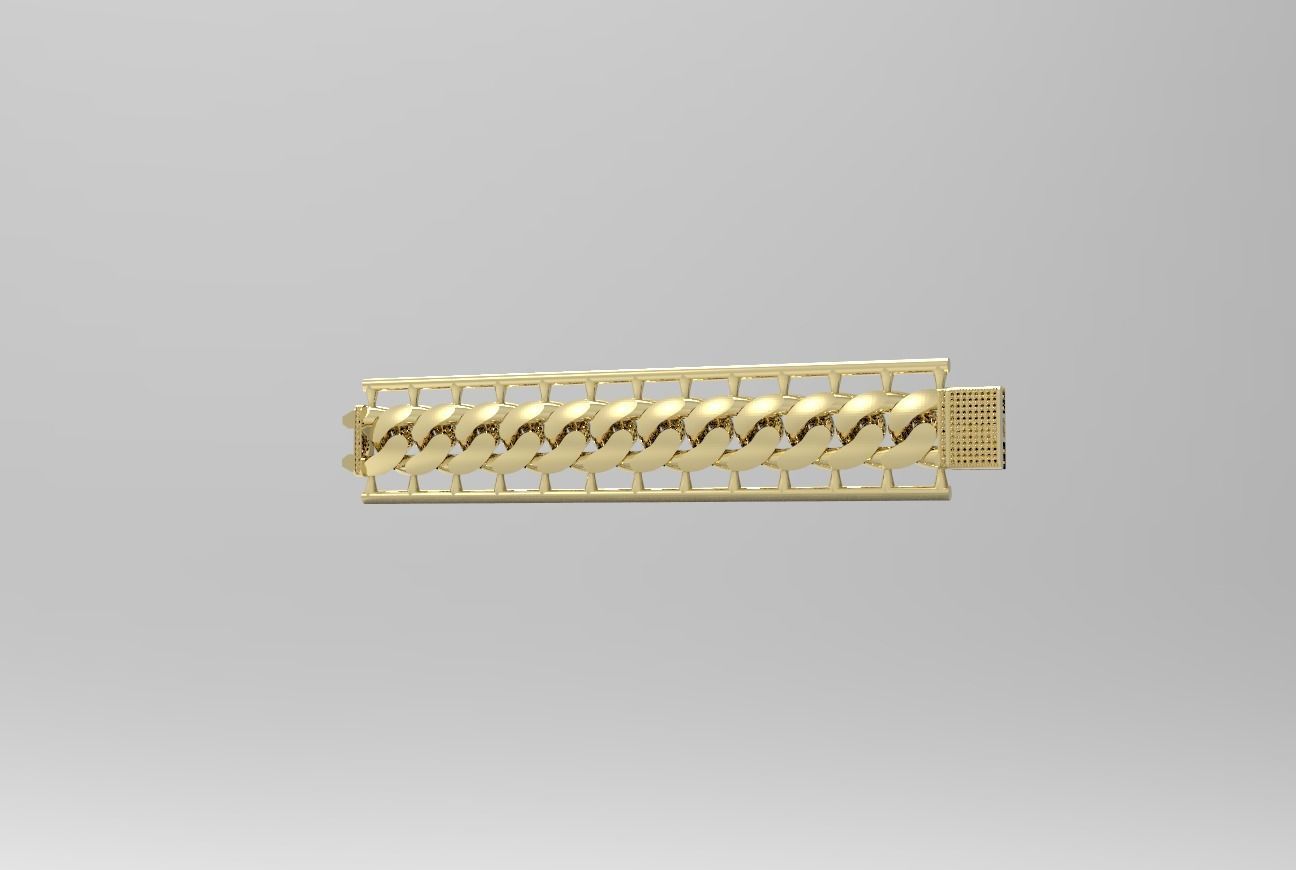 BIG and light cuban chain gourmet bracelet  3D print model_1