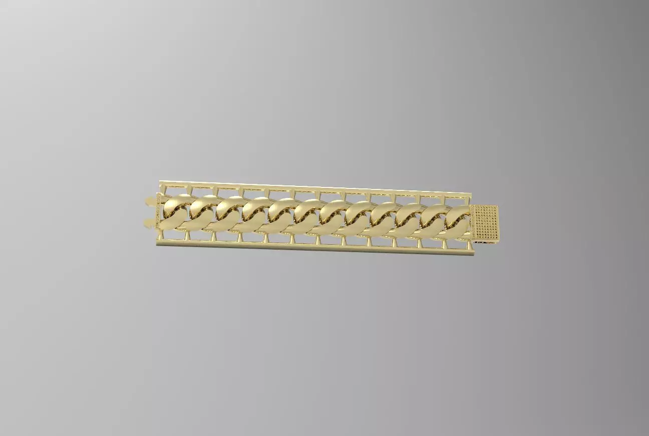 BIG and light cuban chain gourmet bracelet  3D print model_0