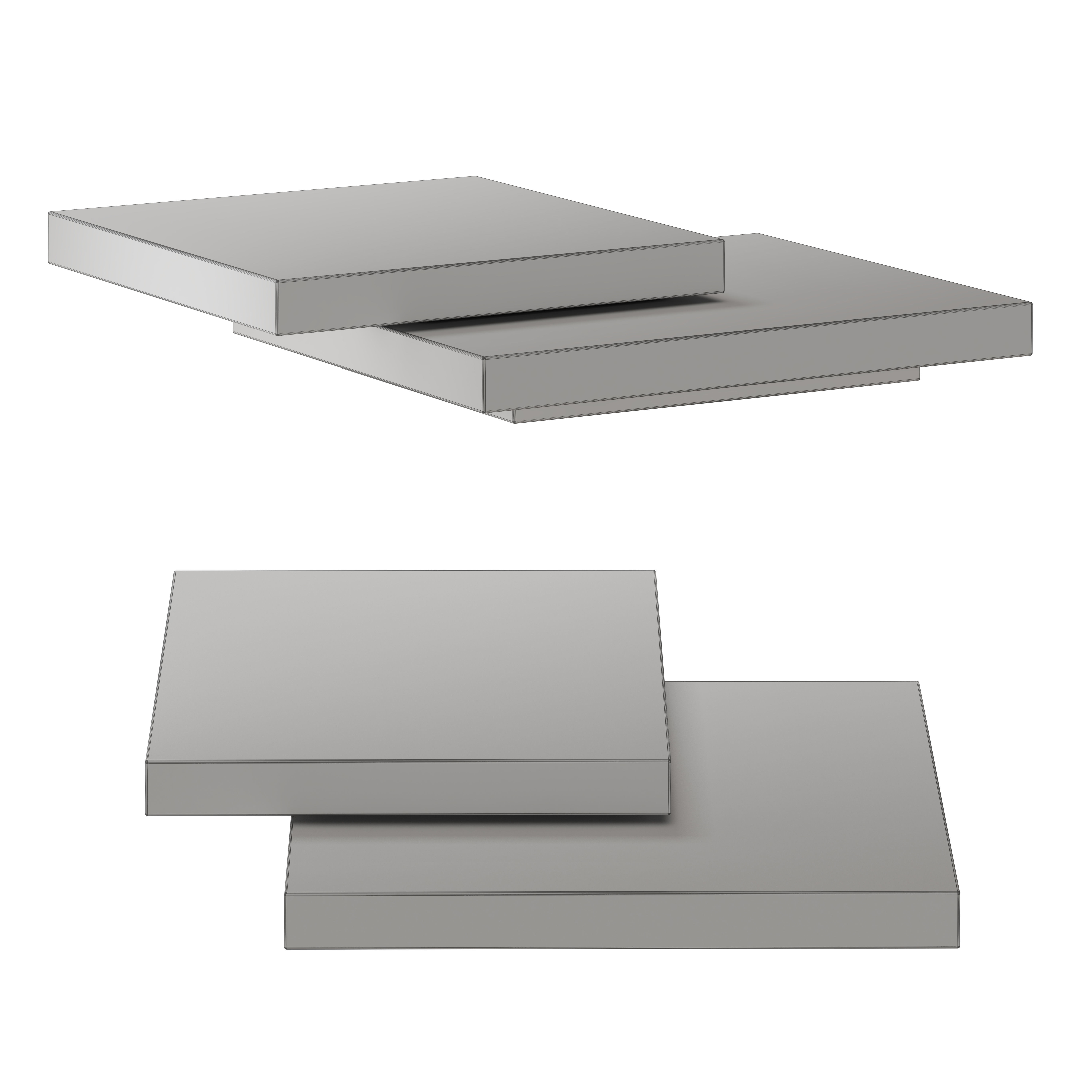 Minotti Solid steel coffee table Low-poly 3D model_1
