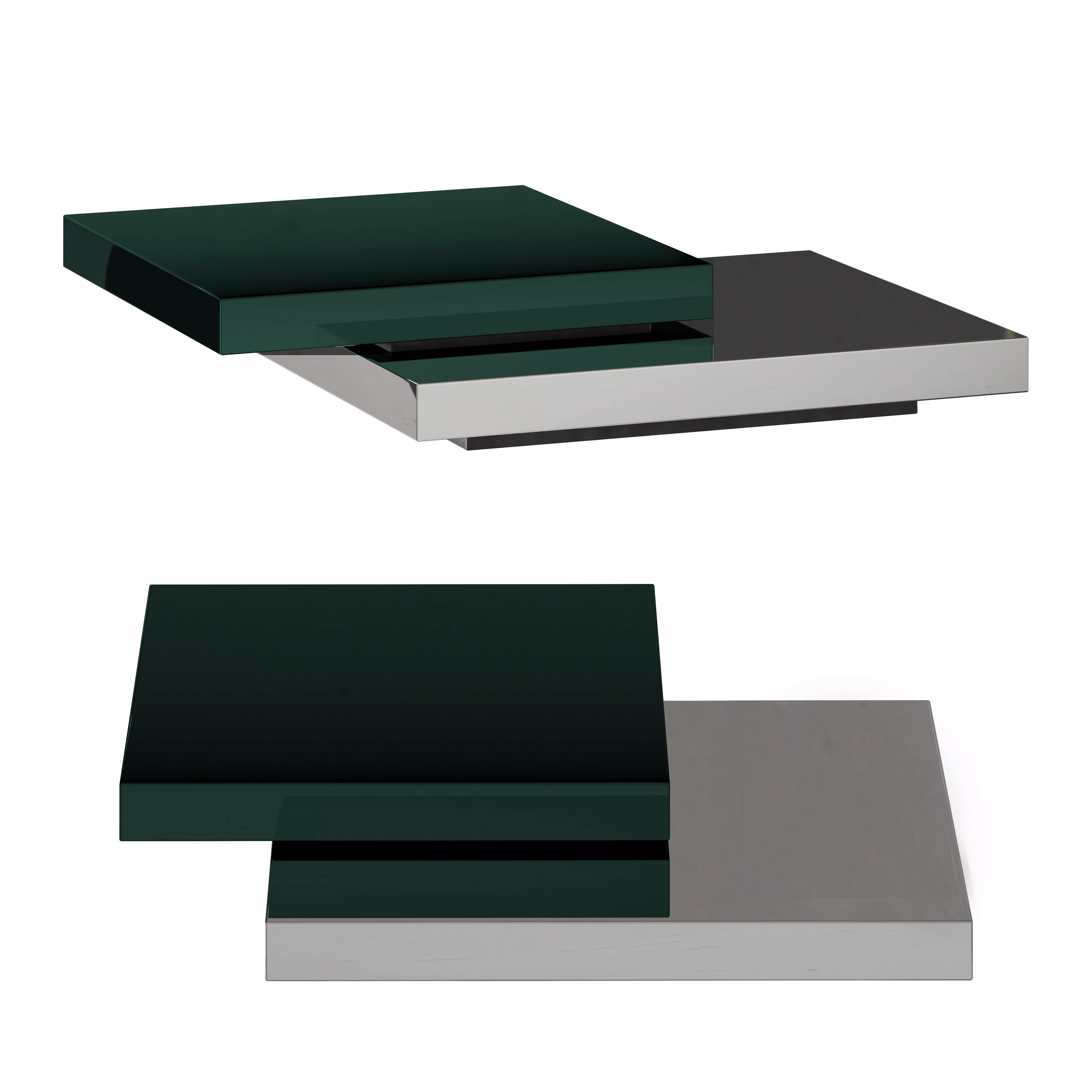 Minotti Solid steel coffee table Low-poly 3D model_0