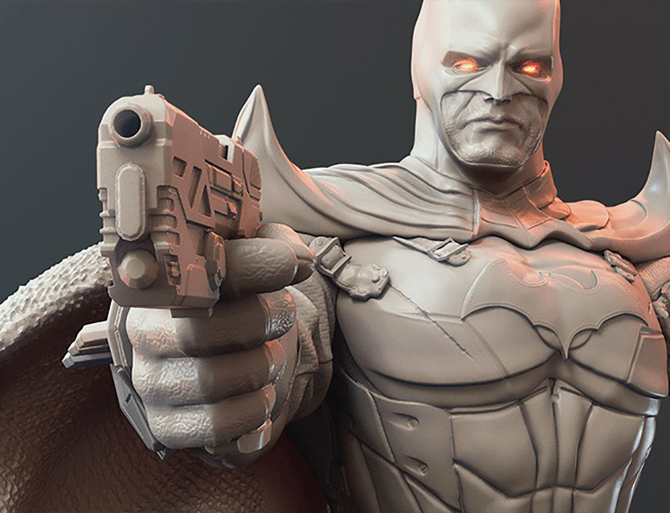 Batman Hold Gun 3D Model Ready to Print 3D print model_6