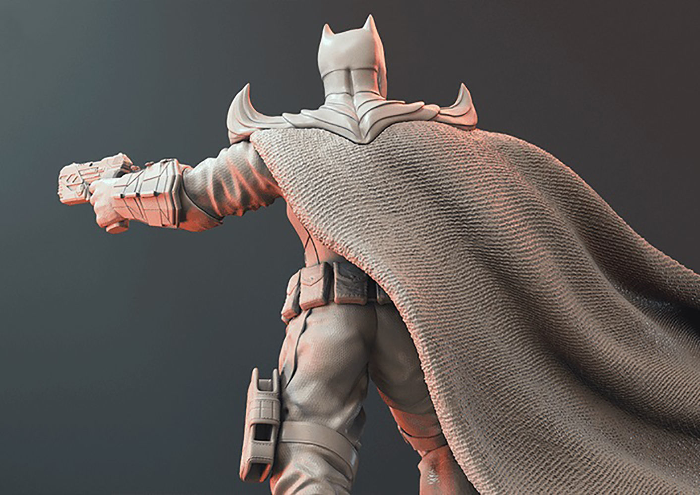 Batman Hold Gun 3D Model Ready to Print 3D print model_9