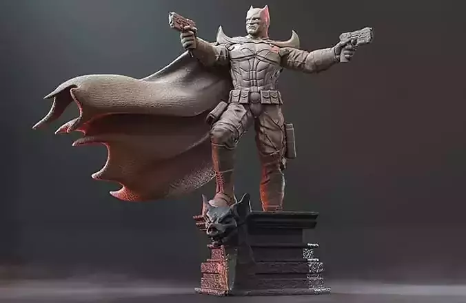 Batman Hold Gun 3D Model Ready to Print