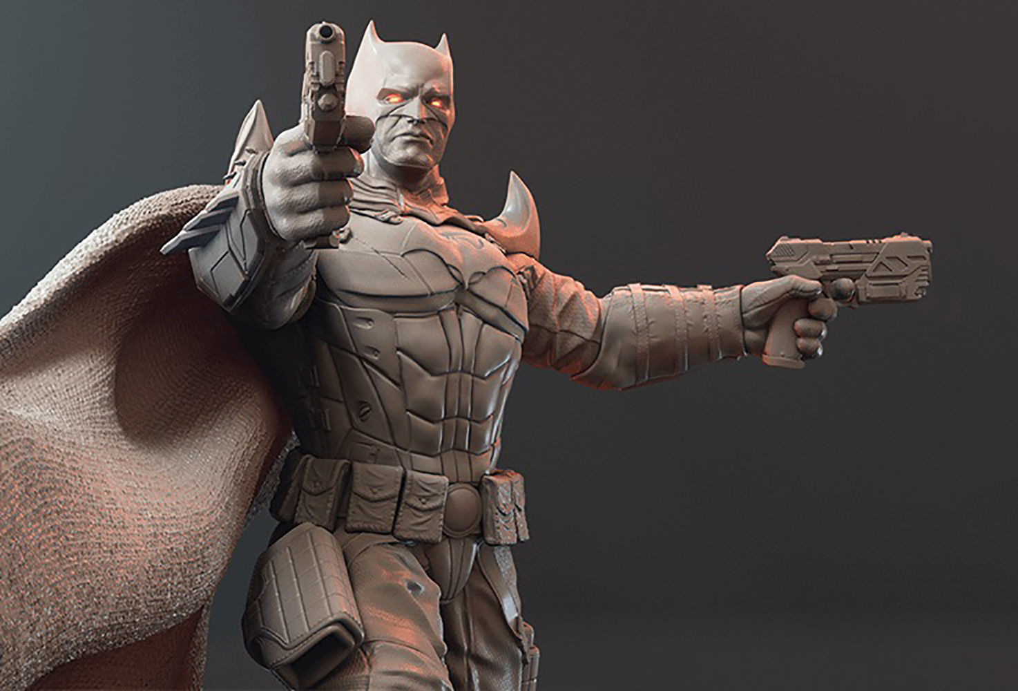 Batman Hold Gun 3D Model Ready to Print 3D print model_7