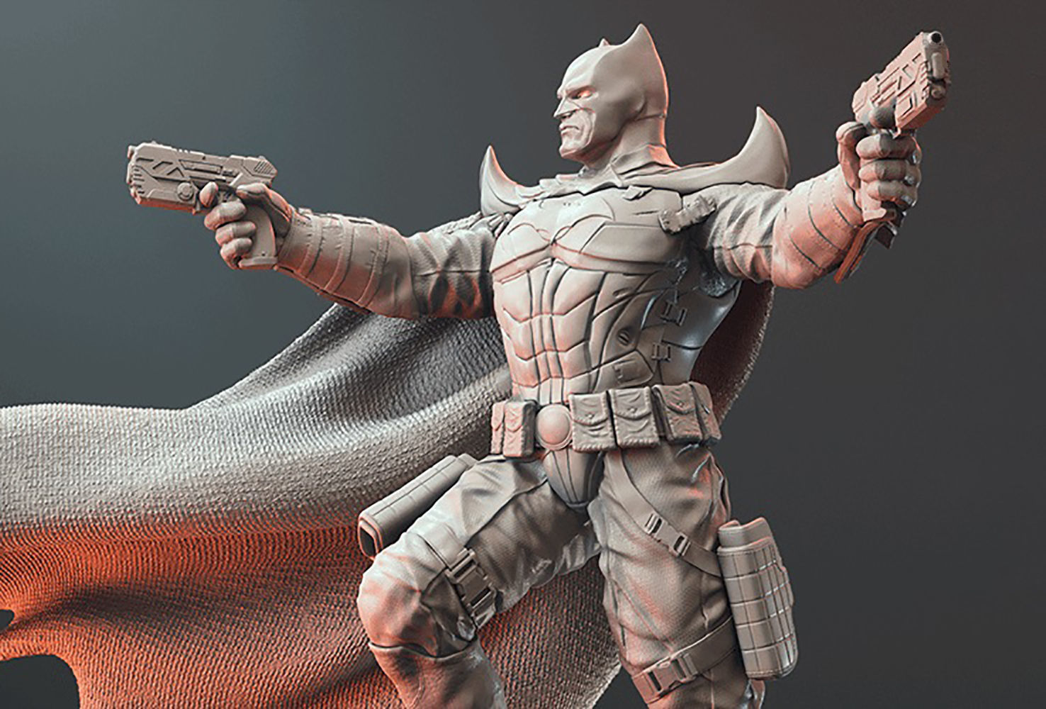 Batman Hold Gun 3D Model Ready to Print 3D print model_4