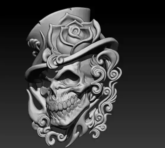 rose Skull Pendant