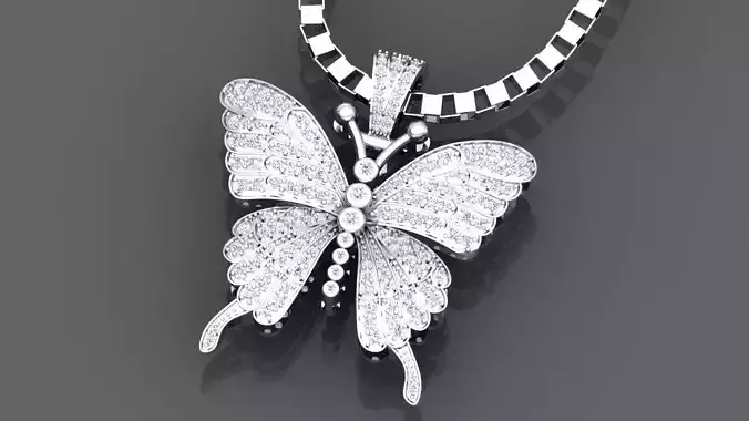 ICEDOUT BUTTERFLY HIPHOP PENDANT