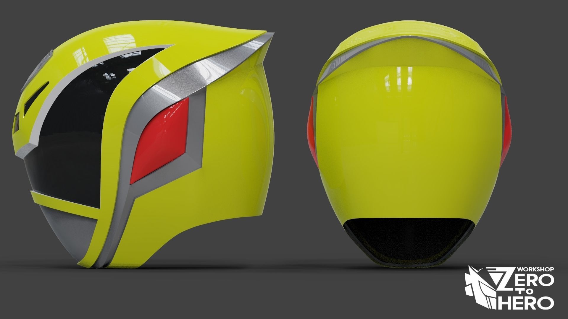 Power Ranger SPD Yellow Helmet 3D print model_1