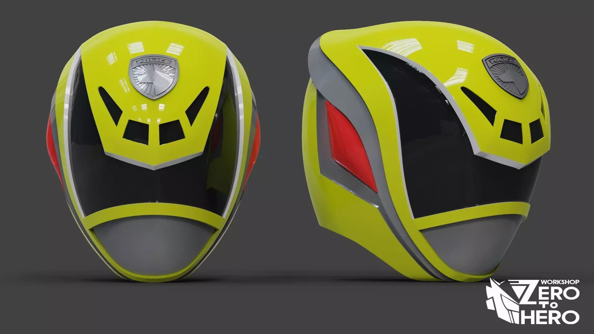 Power Ranger SPD Yellow Helmet 3D print model_0