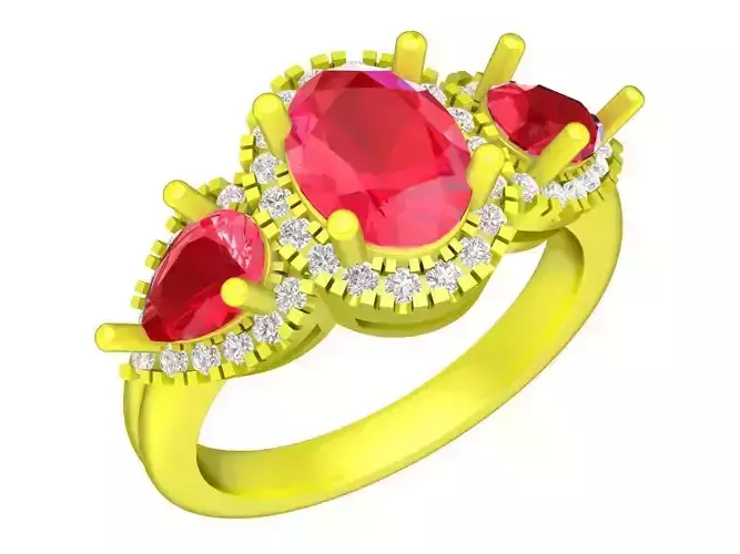 A5490 Diamond Women Ring Hongkong Fashion Ring 3D Model