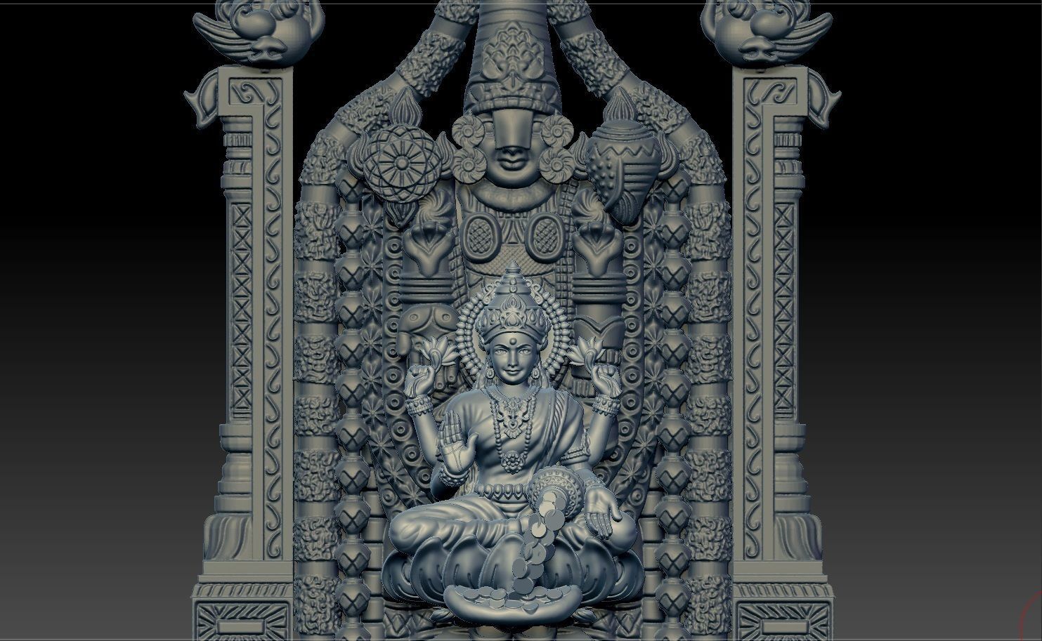 THIRUPATI BALAJI WITH LAKSHMI PENDENT 3D print model_5