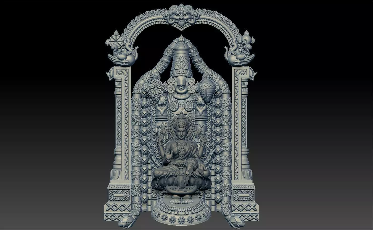 THIRUPATI BALAJI WITH LAKSHMI PENDENT 3D print model_0