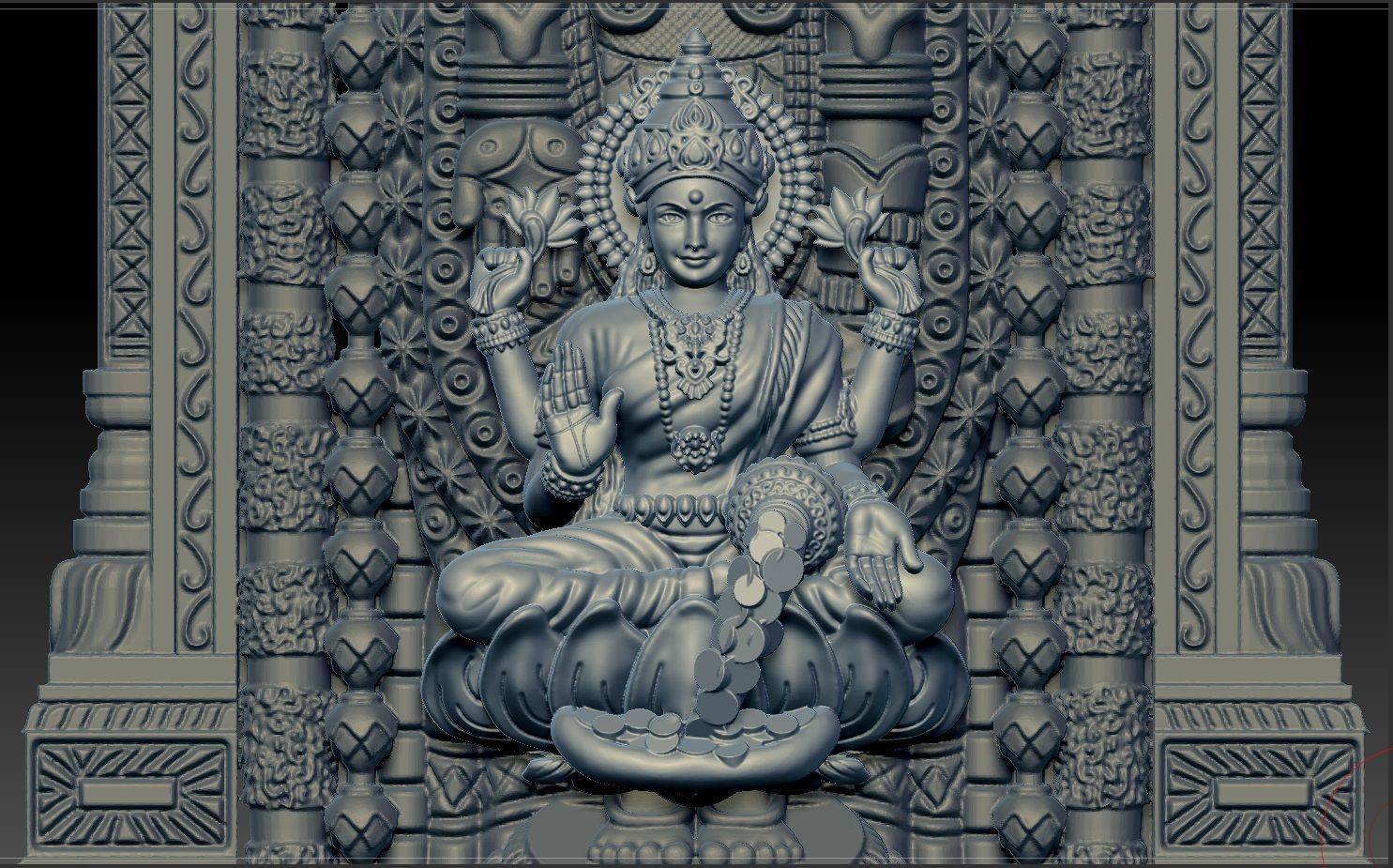 THIRUPATI BALAJI WITH LAKSHMI PENDENT 3D print model_4