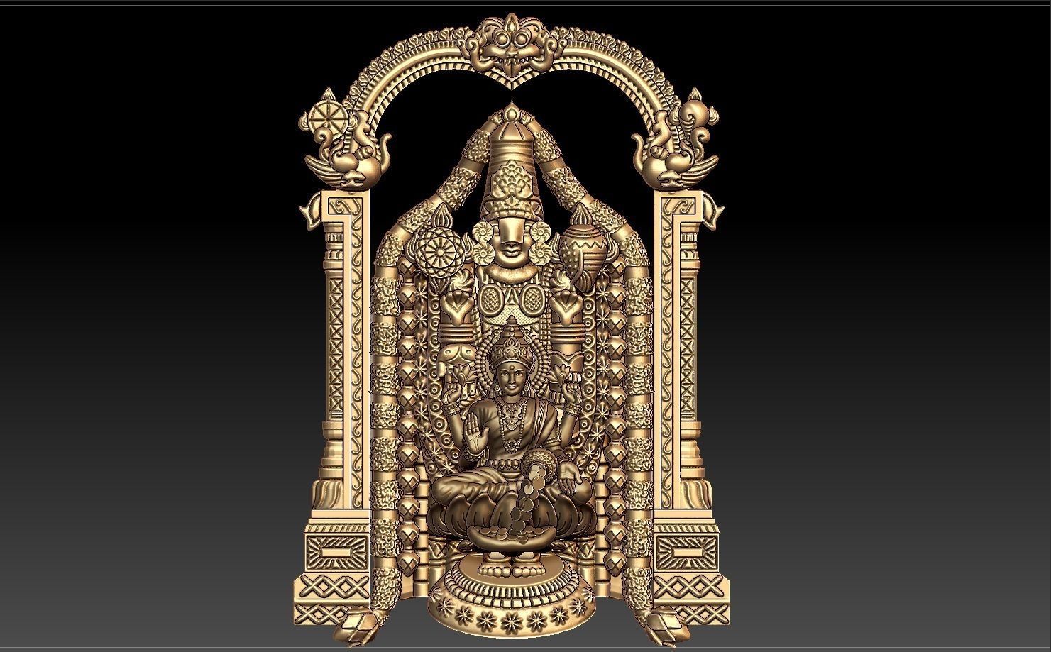 THIRUPATI BALAJI WITH LAKSHMI PENDENT 3D print model_1