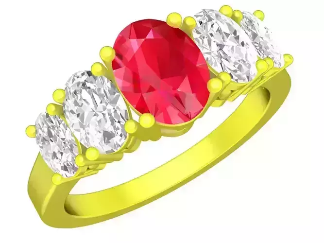 A5495 Diamond Women Ring Oval Diamond 3D Model