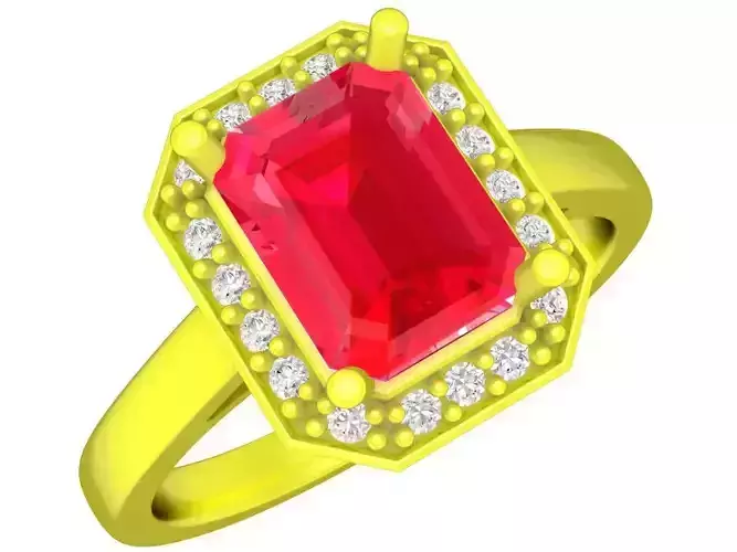 A5498 Radiant Diamond Halo Engagement Ring