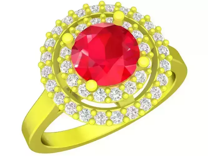 A5500 Diamond Double Halo Engagement Ring