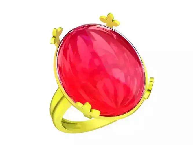 A5505 Ruby Women Ring Oval Ruby Ring