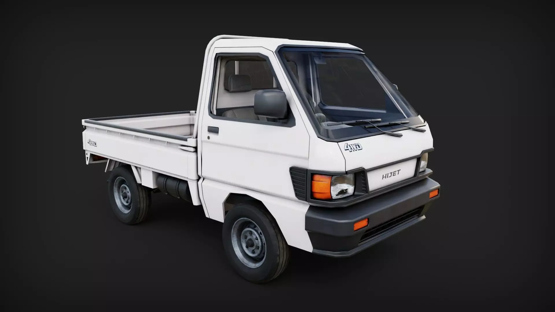 Dihatsu hijet pickup kei truck Low-poly 3D model