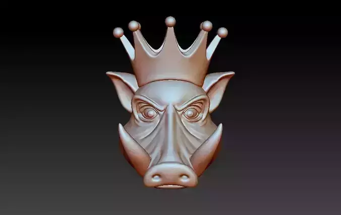 Crown Pig Pendant