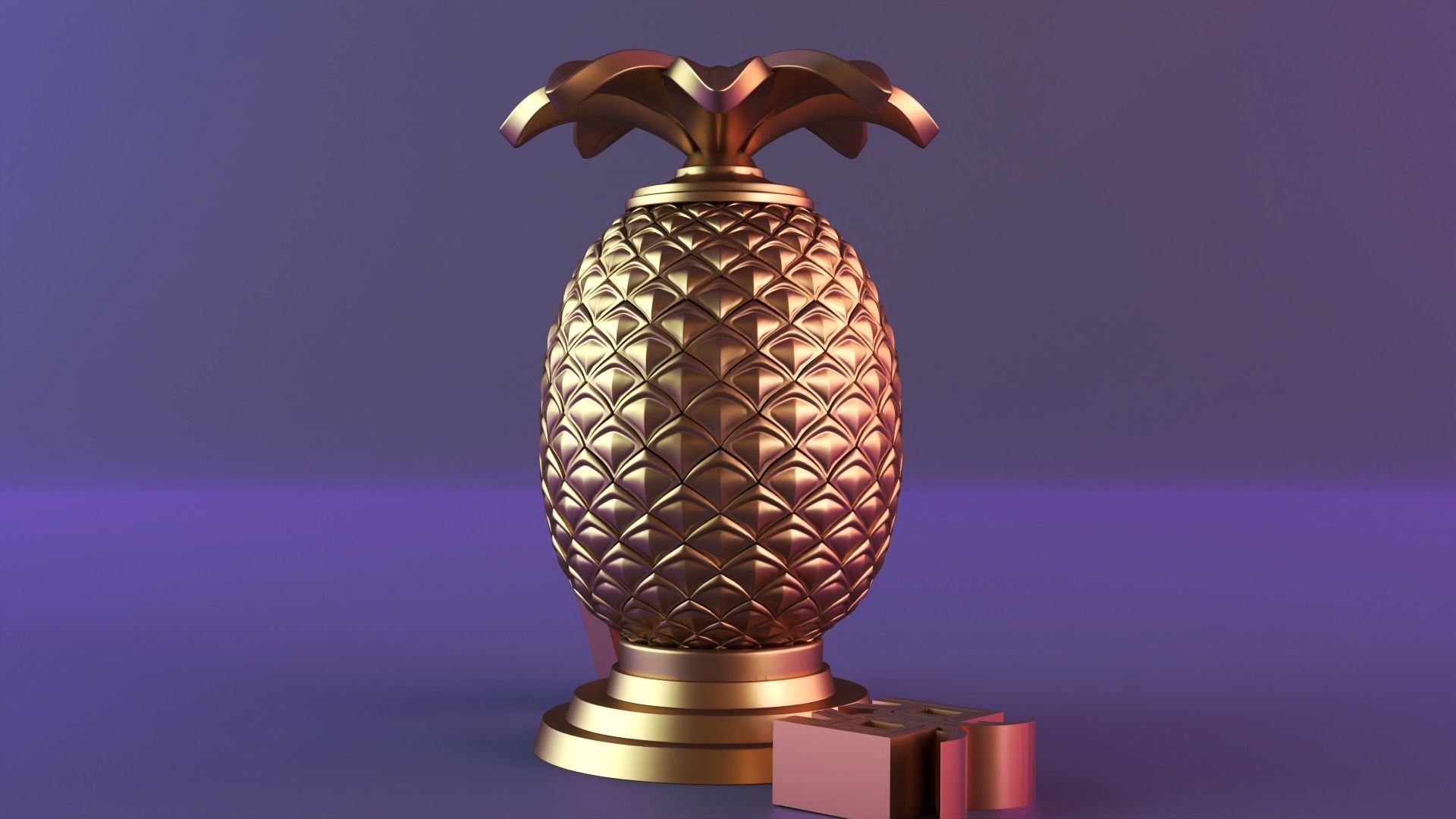 Pineapple candle decor 3D print model_5