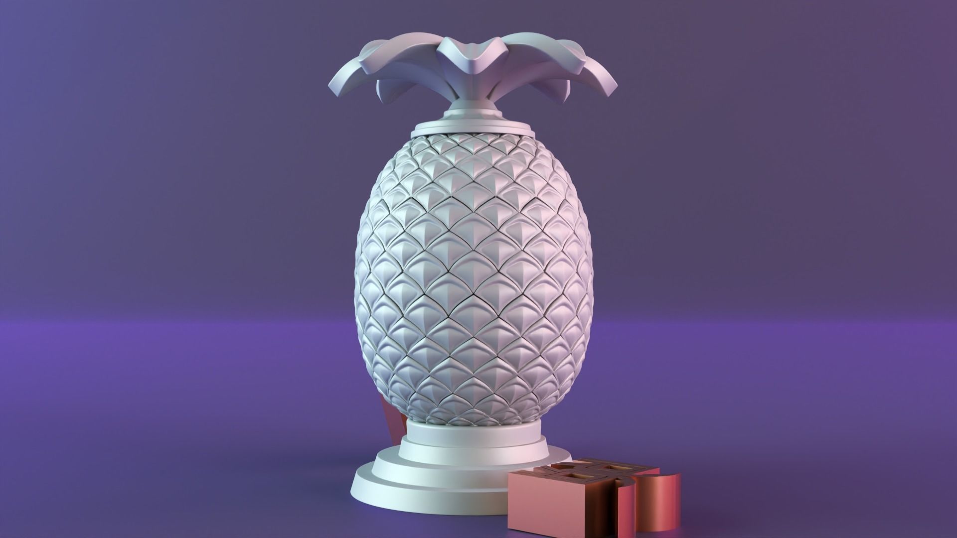 Pineapple candle decor 3D print model_4