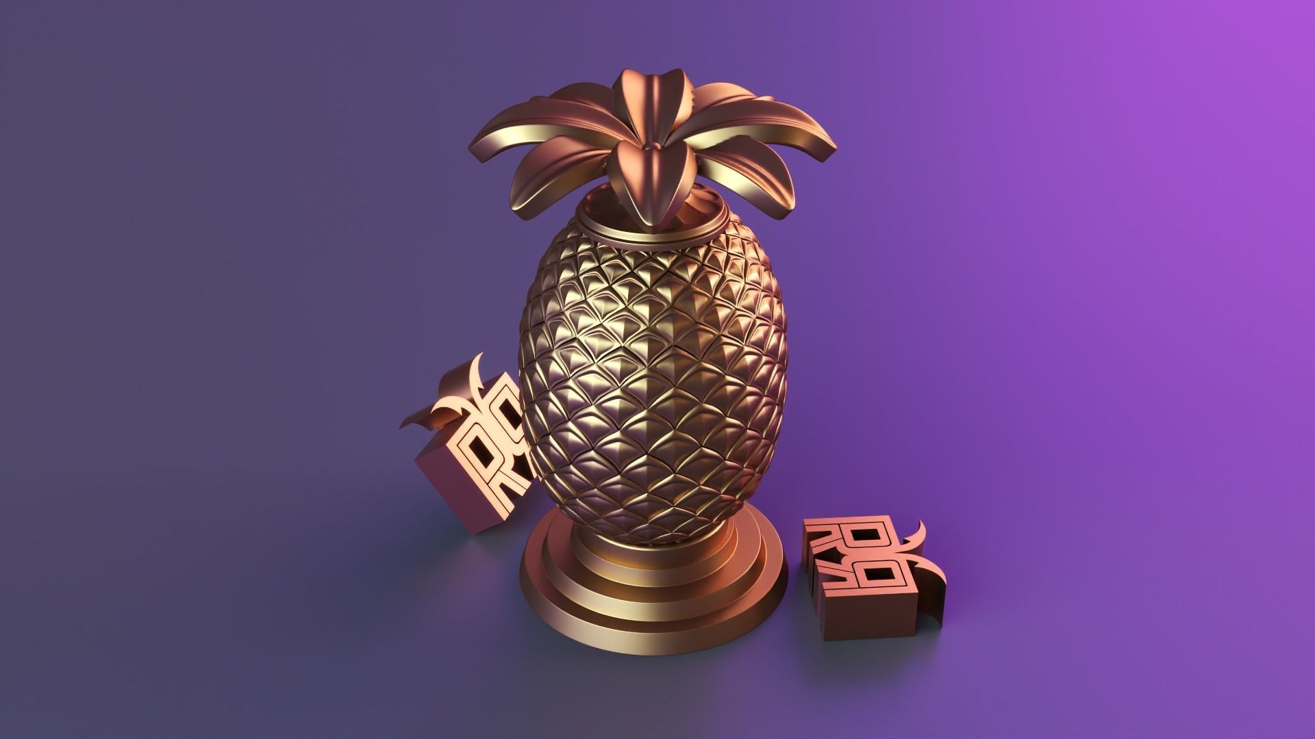 Pineapple candle decor 3D print model_0