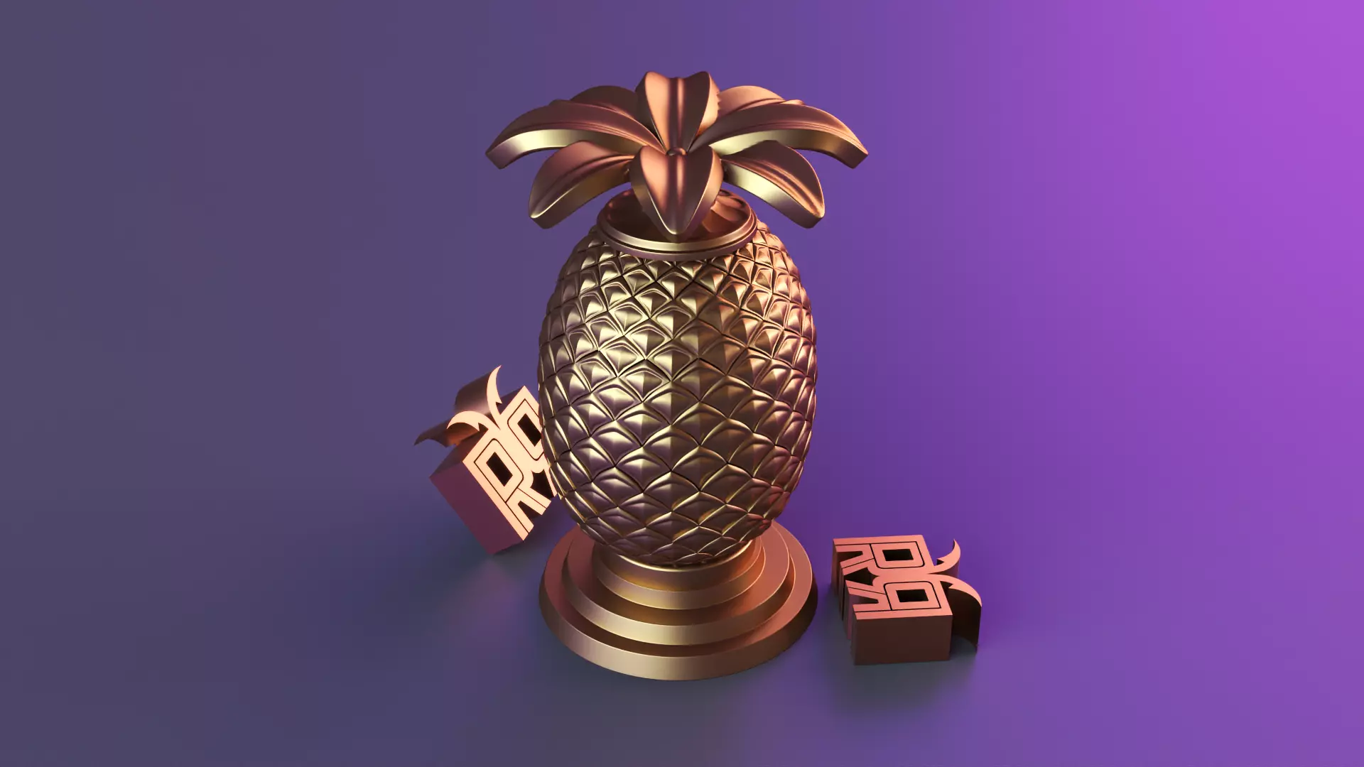 Pineapple candle decor 3D print model_0